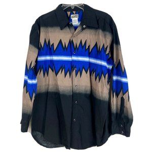 Express Riders Shirt Men Sz L Rodeo Cowboy Western Snap Shirt Cotton Lightweight